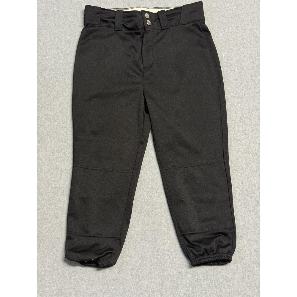 Wilson Pants Youth Large Black Baseball Ankle Footless Elastic Cuff Poly Knit